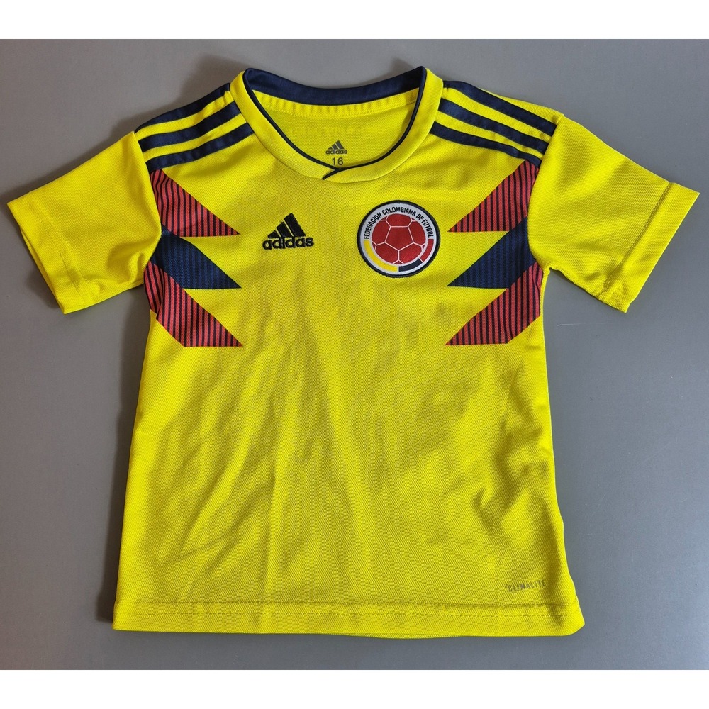 Colombia Football Soccer Jersey Toddler 16 (US 2T) Yellow Sewn Logos